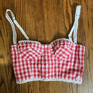 D&G Red Gingham Bustier 32B